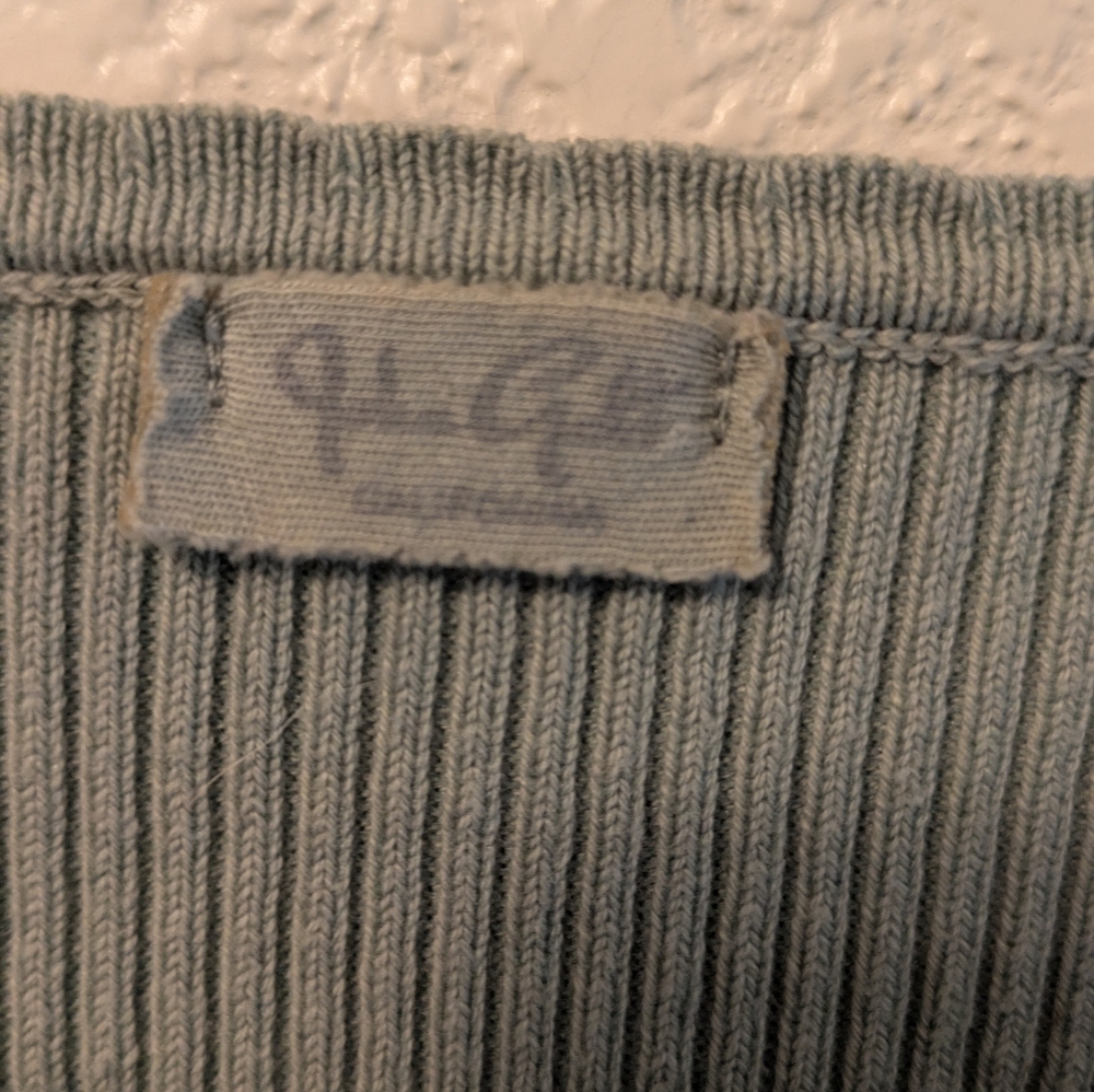 John Galt Women's Ribbed V-Neck Sweater - Sage Green - Picture 3 of 4